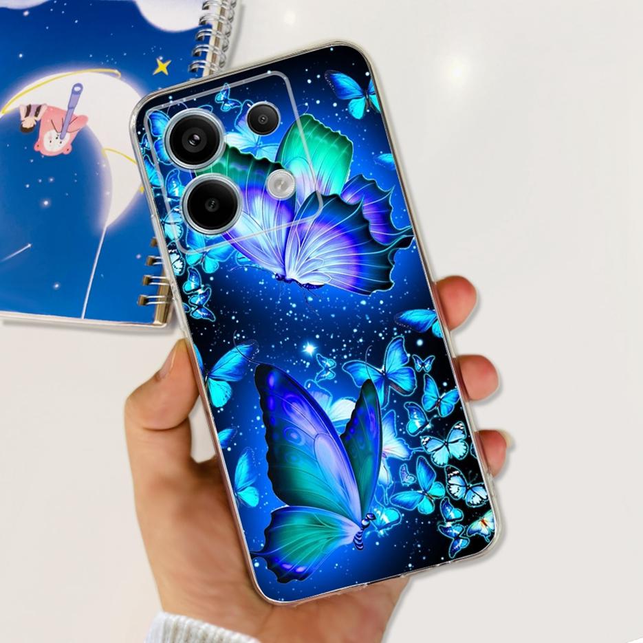 For Xiaomi Poco X6 Pro 5G Case Cute Cat Butterfly Painted Cover Soft Silicone Phone Case For Xiaomi Poco X6 Pro PocoX6 5G Fundas