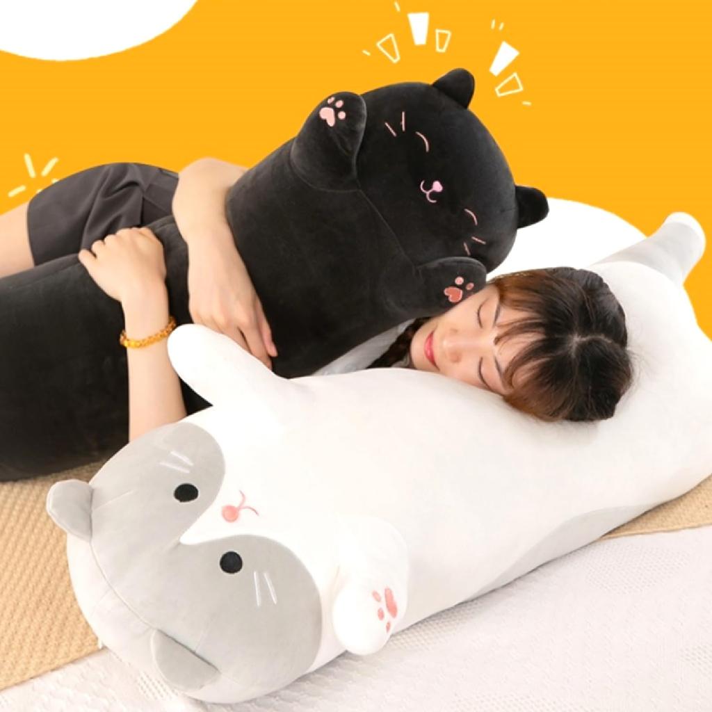 Stylish Soda Plush Cat Body Pillow, My Sora (Gray, 90cm)