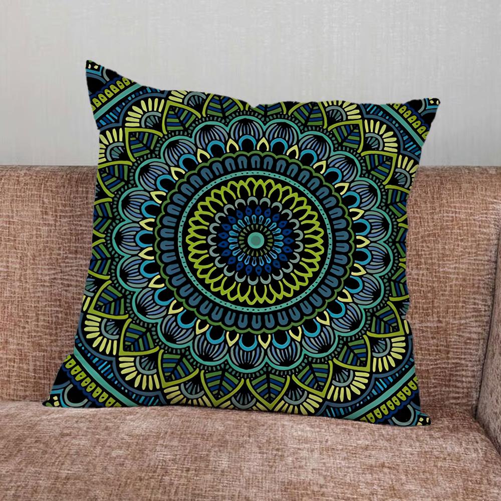 Indischer Blumen-Henna-Mandala-Kissenbezug für Zuhause Schlafzimmer Auto Büro Dekoration Wohnzimmer Sofa Kissenbezug Geeignet