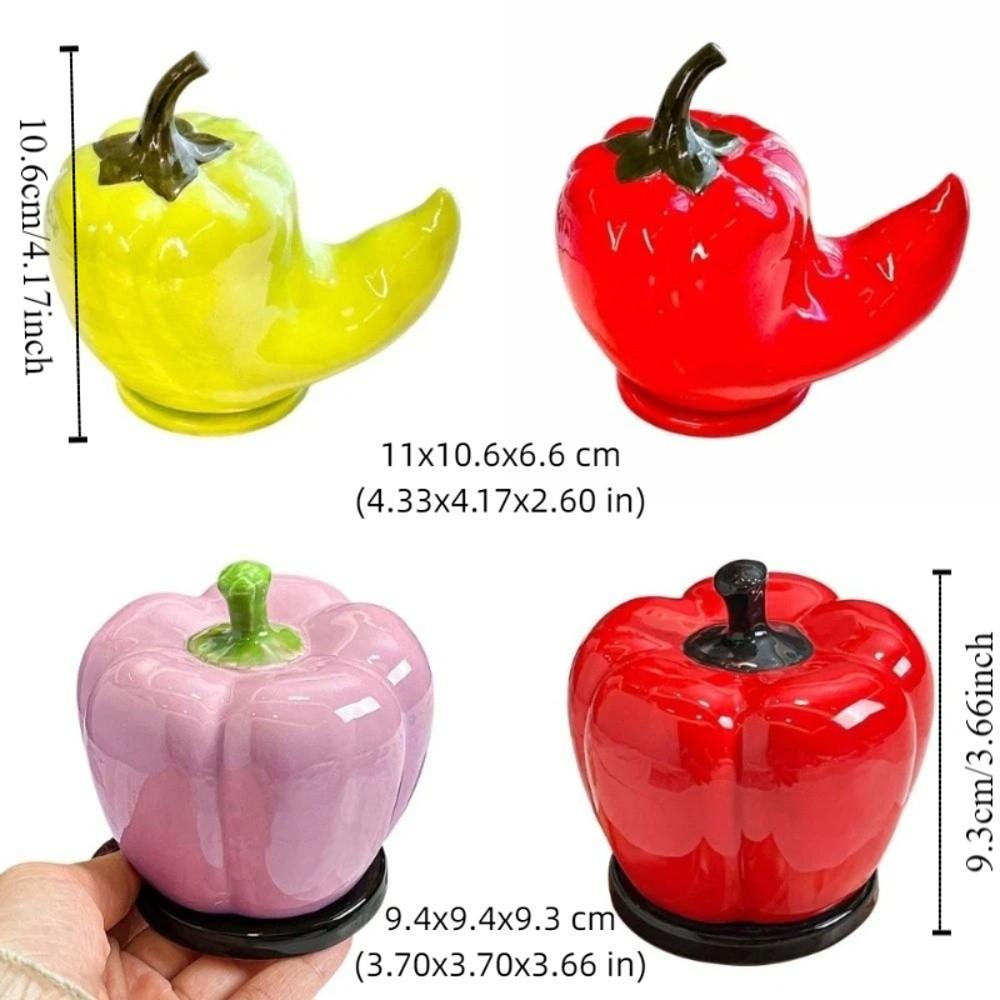 Ceramic Lantern Chili Toothpick Box Chili Thickened Chili Toothpick Case Dental Floss Storage Vegetable Shapes