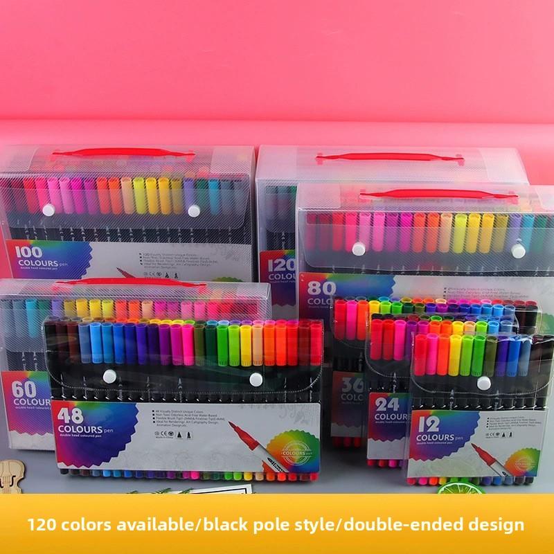 Watercolor Pens - 12-color, 24-color, 36-color Water-soluble Soft-head Pens, Children's Doodling and Painting Art Double-head Watercolor Pens