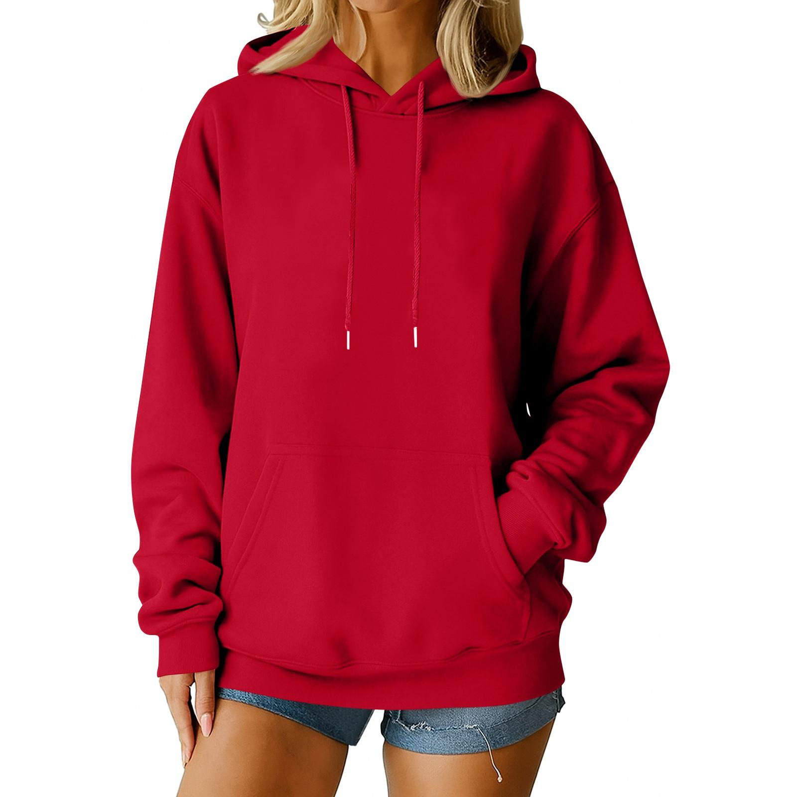 

Women Tops Long Sleeve R-Neck Shirts Fall Fashion Casual Business Tunic Blouses M червоний