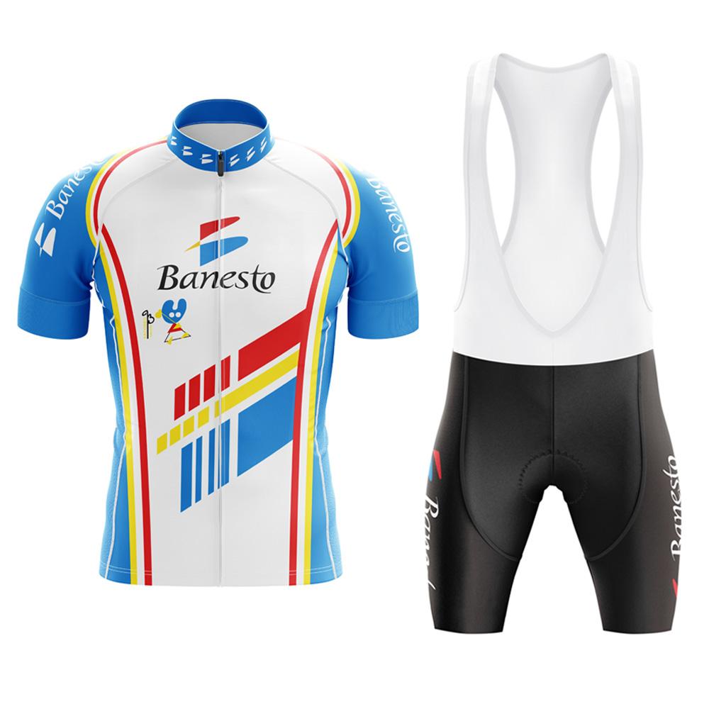 2026 Retro Cycling Jersey Set Men Short Sleeve Cycling Clothing Bib Shorts Gel Breathable Pad Classic Team Bike Kit Triathlon