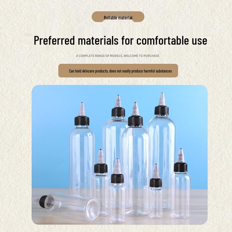 PET Jelly Bottle with Rotating Cap - Liquid Pigment Dropper, Refillable, Available in 60/80/100/200ml Sizes