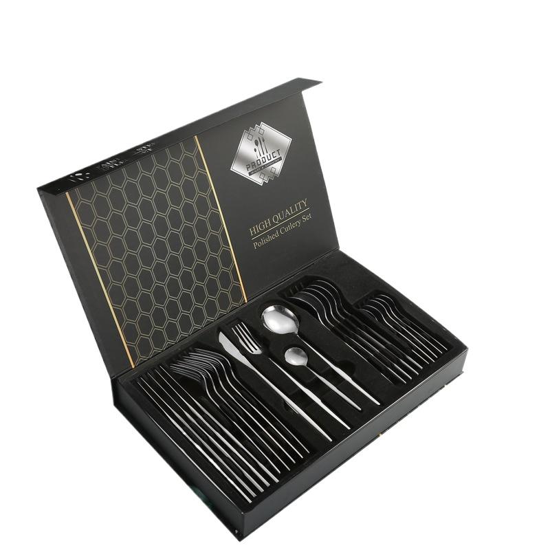 Portuguese Stainless Steel Tableware Western Food Knife, Fork and Spoon Set Steak Knife, Fork and Spoon Gift Box Set