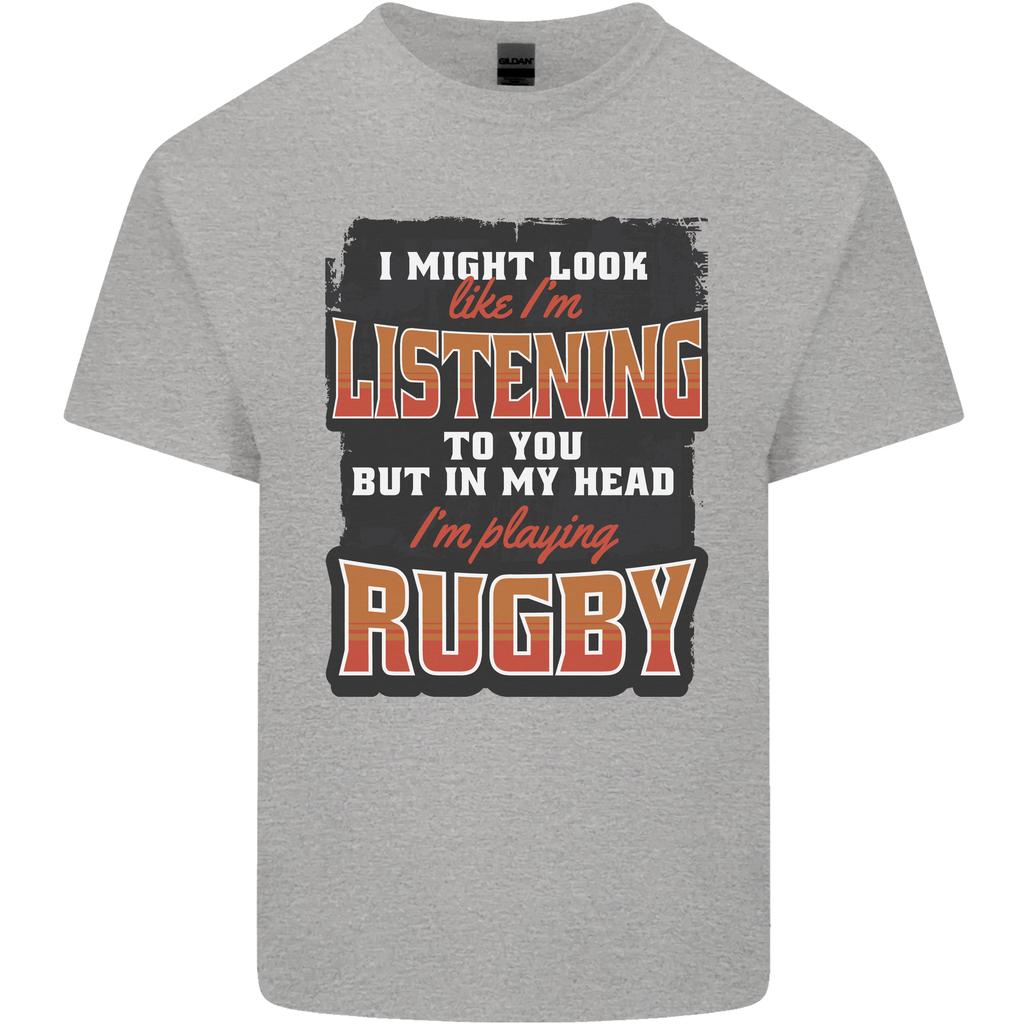 In My Head Im Playing Rugby Funny Unisexs Light Cotton TShirt