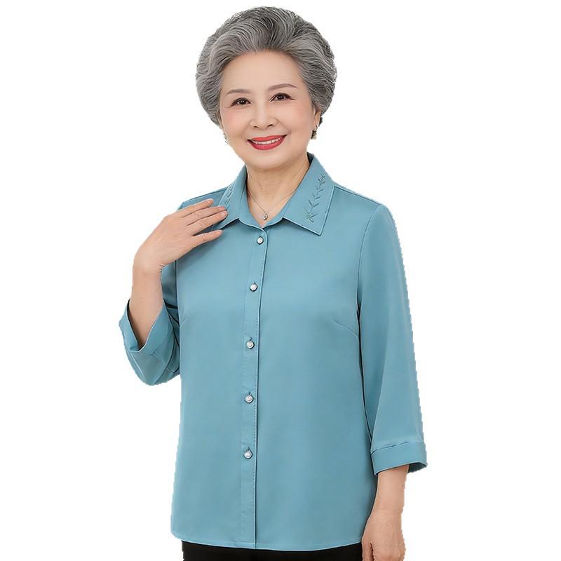 Stylish Seven-Sleeve Summer Top for Middle-Aged and Elderly Women