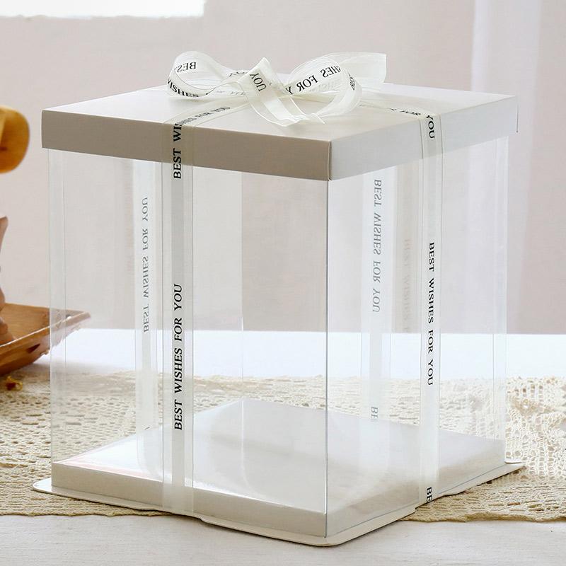 Transparent Cake Box Clear Gift Packaging Boxes Birthday Party Cake Packing Candy Storage Containers  Anniversary Party Decor