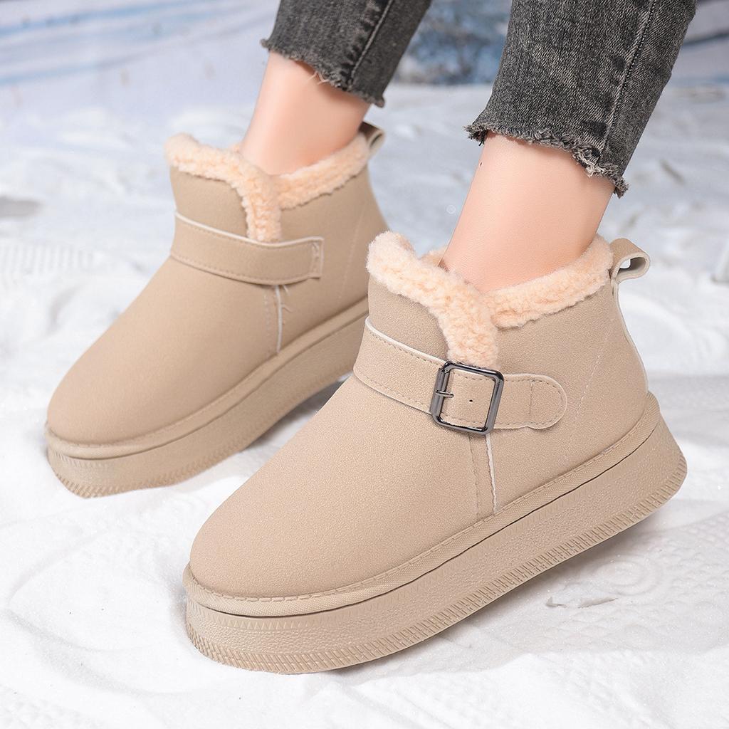 Thick-soled Snow Boots for Women In Winter 2025 Plus-size Plus-size Plush Wool Cotton Shoes for Women Are Versatile