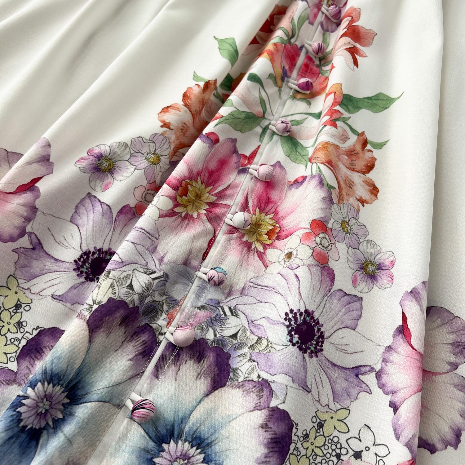 Весеннее вечернее платье с французским принтом для женщин — фото 14