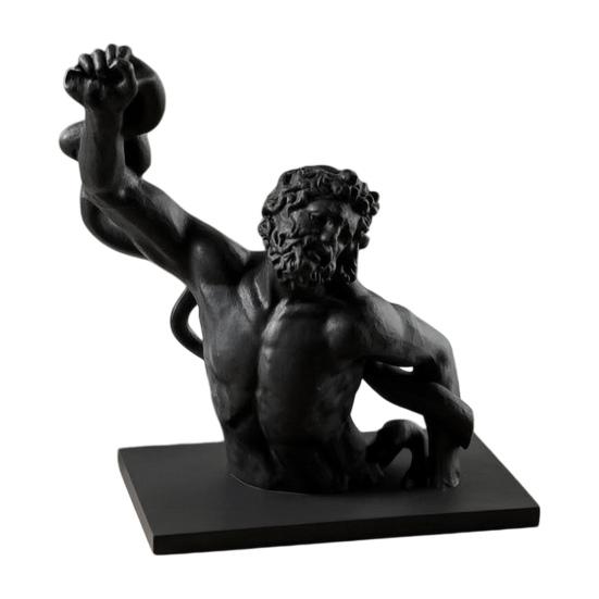 

3D Printed Laocoon Bust Sculpture Stable Base Greek Mythology Ornament Ancient Greek Artistic Collectible Figurine Decor for Entrance Living Room чорний