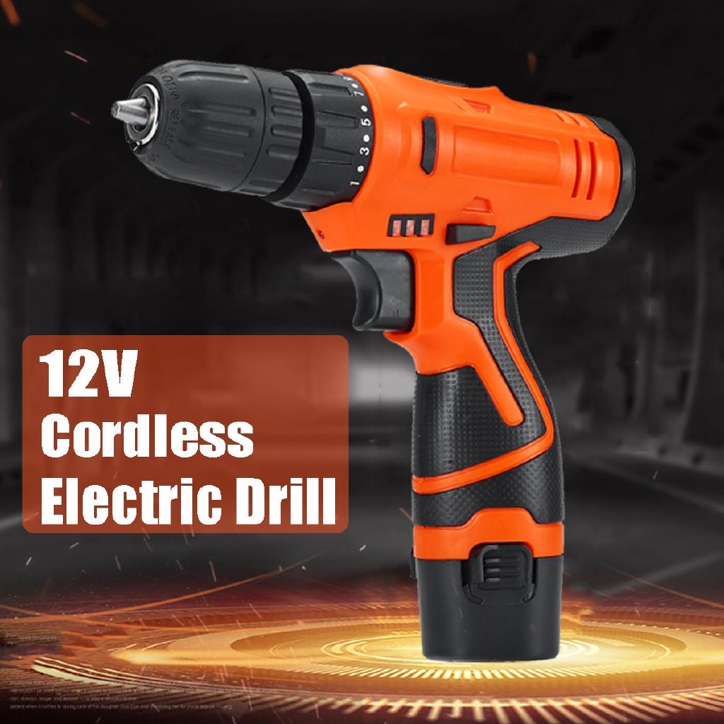 

12V Li-Ion Аккумуляторная Электрическая Ударная Дрель-Шуруповерт Ручная 1 скорость Светодиодная подсветка Зарядное устройство Пластик