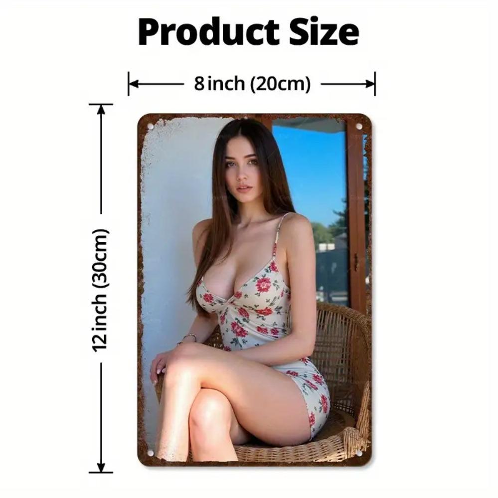 Винтажная металлическая жестяная табличка  Сексуальная модель Бохо Настенное искусство Дом Бар Гараж 20x30cm