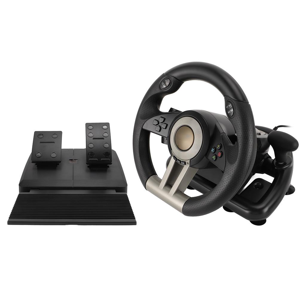 PC Racing Wheel and Pedal 180 Degree Rotation Universal USB Gaming Steering Wheel for PS3