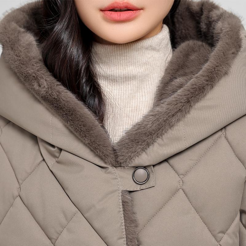 Mode Damen Wintermäntel Kapuzen Elegant Dick Warm Winterparkas Damenjacke