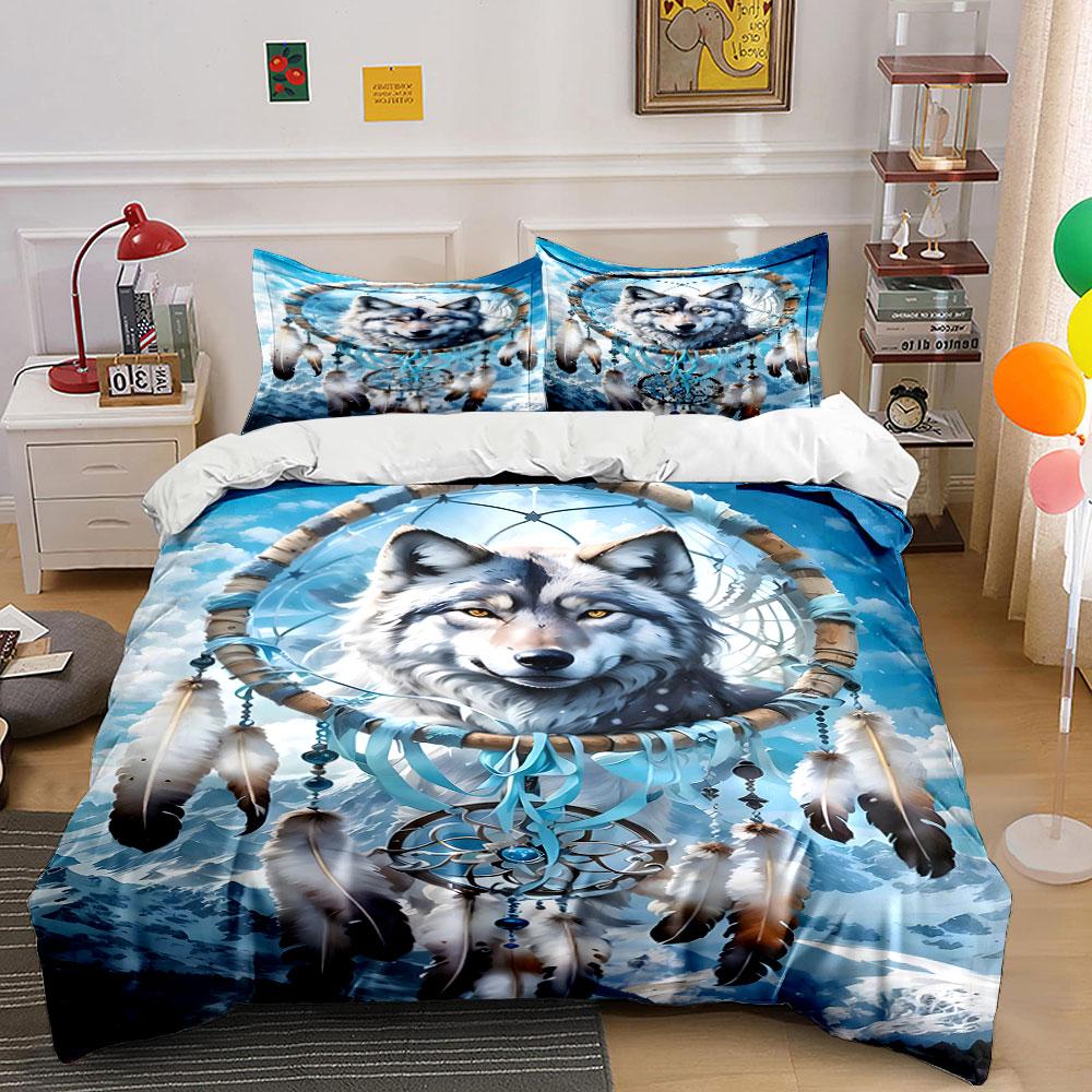 Wolf with Dreamcatcher Design. Bedding Sets Duvet Cover Sets Duvet Covers Pillowcases(1 * Duvet Cover 2 * Pillowcases Without Duvet Insert)