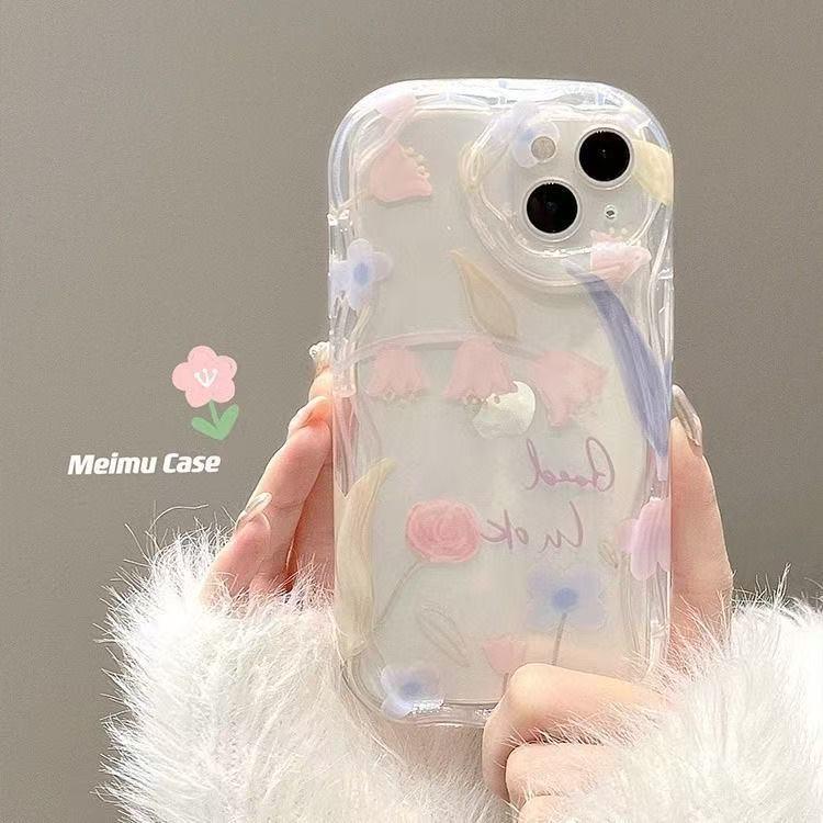 Эстетичный прозрачный чехол с цветочным узором для iPhone 17 Pro, 16, 14 Pro Max, 13 и 15 iPhone 14