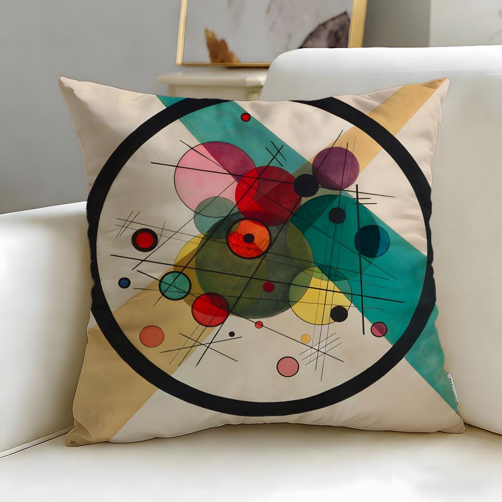 Classic Painter Wassily Kandinsky Cushion Cover Soft & Easy-Wash Pillow Case – Versatile for Couch, Bed, Travel and Office