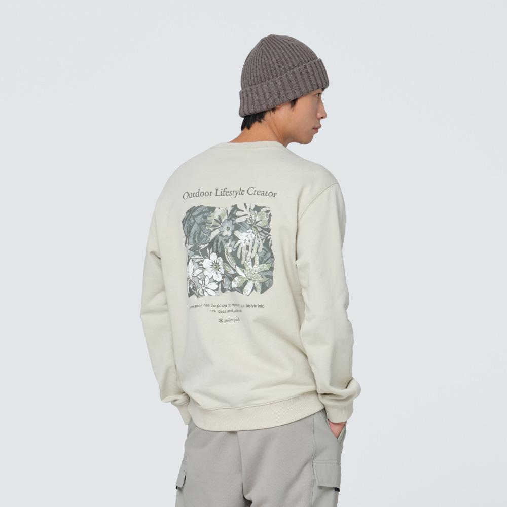 SNOWPEAK Tropical Graphic Sweatshirt Light Beige (S24FUFHT64)
