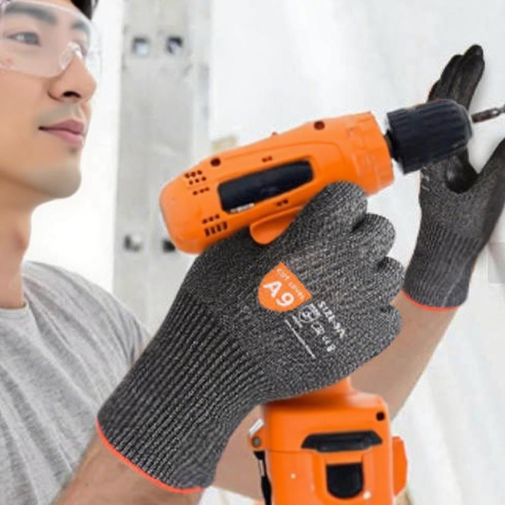 AovYoo Work Level PU and Oil Ideal for and Cooking Cut-Resistant Gloves, Non-Slip, Cut-Resistant 9, Coated, Abrasion, Tear, Resistant, Weeding,