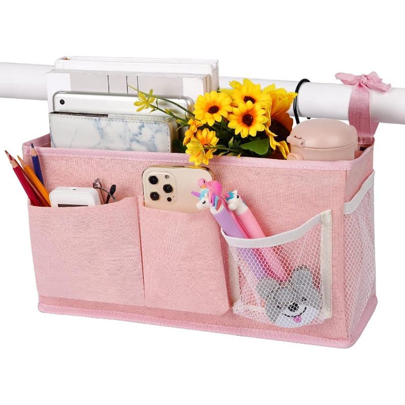 1pcs Bedside Caddy Storage Bag Hanging Organizer for Bunk and Hospital Beds,Dorm Rooms Bed Rails,Can Be Placed Glasses,Books,Mobile Phones,Keys