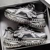 Autumn Men's Shoes New Breathable Mesh Youth Sports Shoes Men's Trend Versatile Tire Sole Platform Dad Shoes Men