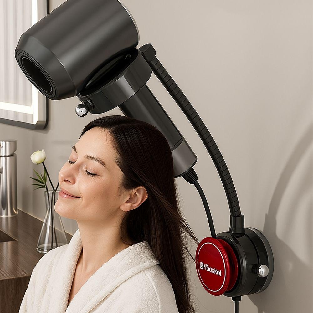 Wall Mount Hairdryer Stand Angle Adjustable Hairdryer Shelf Hair Dryer Organizer  Bathroom Storage