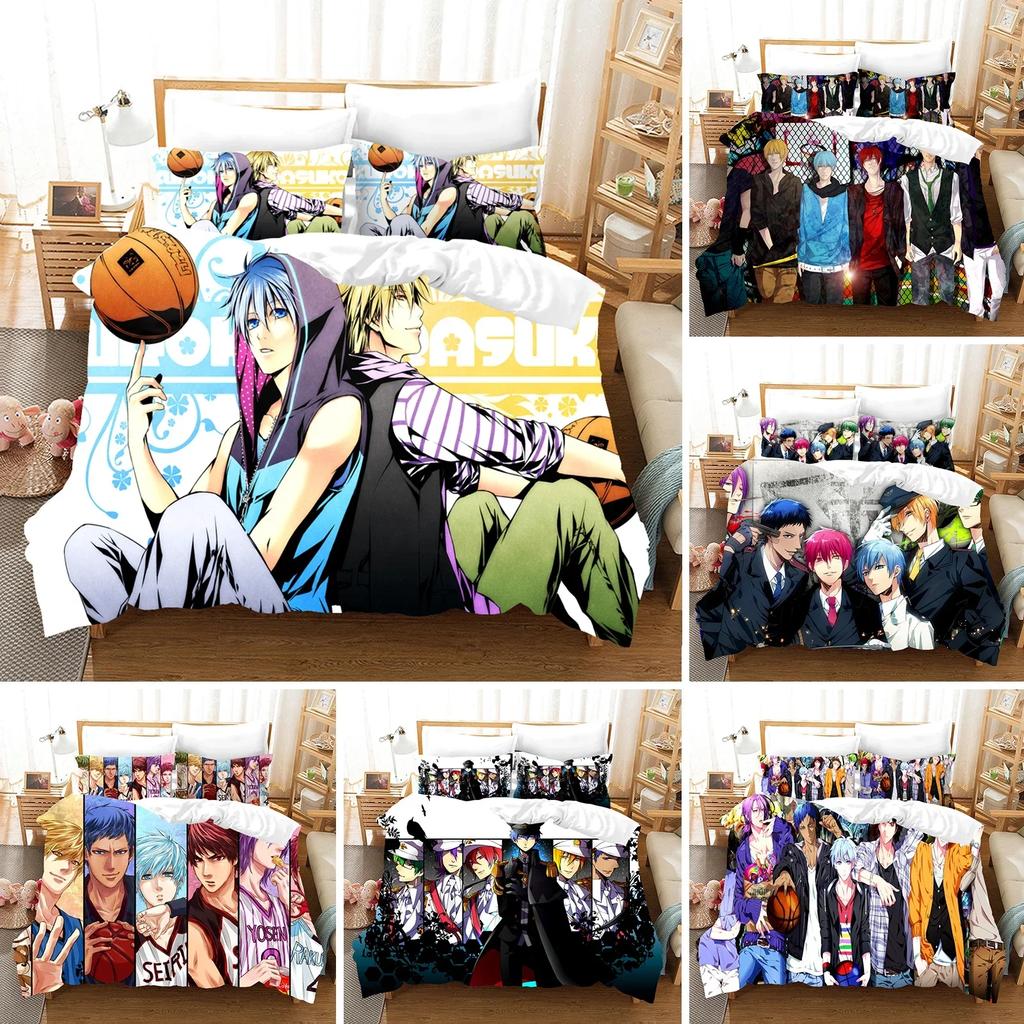Kurokos Basketball Bedding Set Single Twin Double Queen King Cal King Size Bed Linen Set
