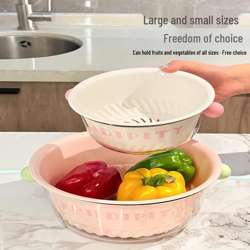 Multifunctional Double-Layer Drain Basket and Fruit Bowl