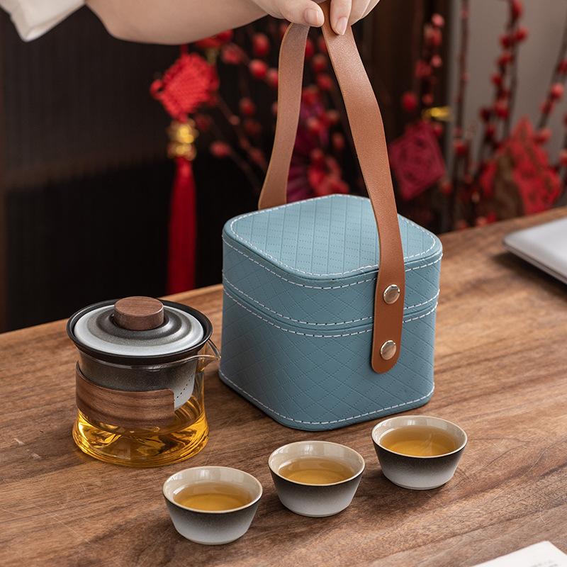 High-end Express Cup, One Pot, Three Cups, Portable Travel Tea Set, Portable Outdoor Enterprise, Company Business Gift