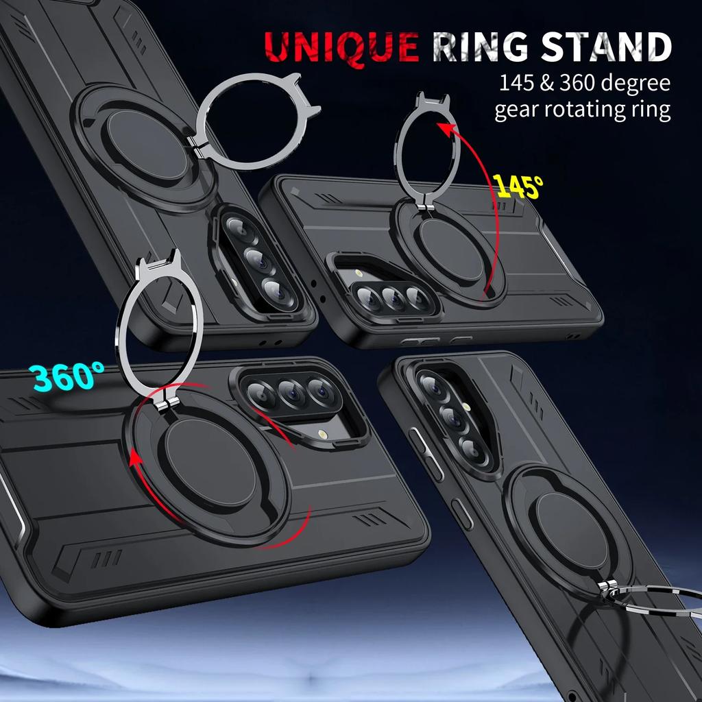 Shockproof Ring Stand Hard Strong Case for Samsung Galaxy S25 Plus Edge S24 Ultra S23 FE Plus