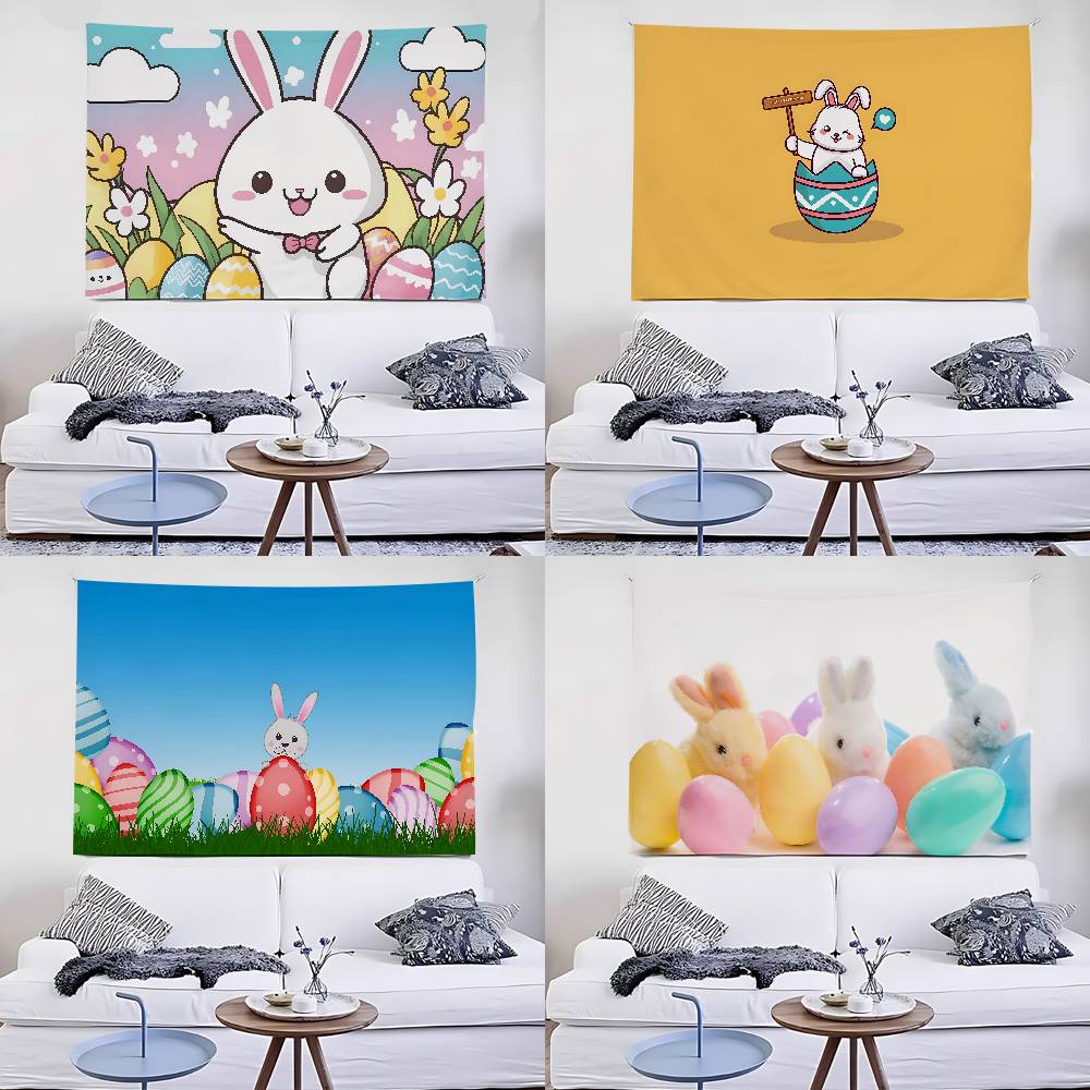 Easter Bunny Tapestry Wall Hanging Tapestry Art Deco Blanket Curtain Hanging At Home Bedroom Living Room Decor