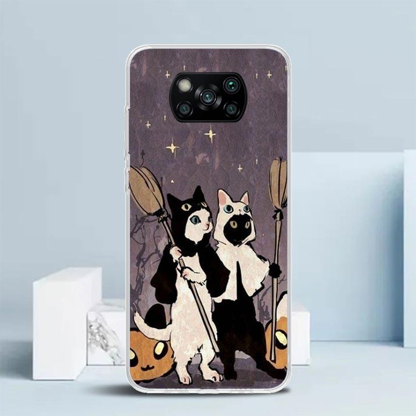 Schwarze Katze Cartoon Niedliche Handyhülle Für Xiaomi Poco F7 Ultra X5 X6 X7 Pro M7 Redmi 15C 15 13C 13 12C 12 10C 10 10A 9 9C 9A 9T Hülle