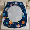 3pcs Playful Fitted Sheet Set For Kids Boys Cartoon Style Space Animals Rockets Planets Stars Printed 100% Polyester Bed Sheet