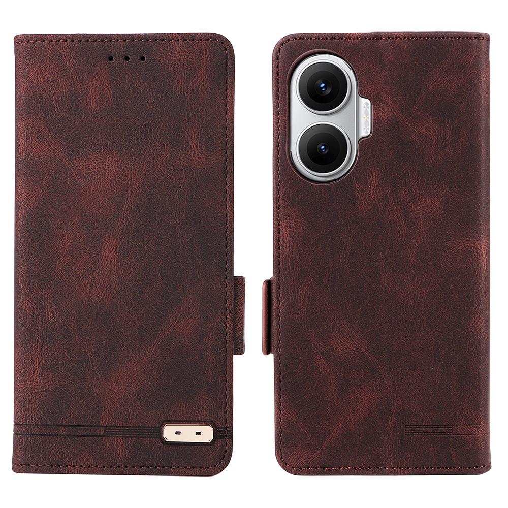 

For Xiaomi Poco F7 5G/Redmi Turbo 4 Pro 5G Case Leather Wallet Flip Phone Cover with Hardware Decor