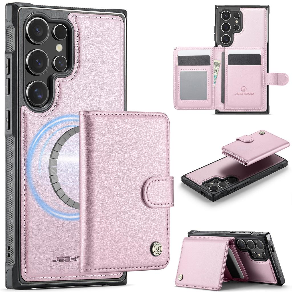 2-in-1 Abnehmbares Magnetkartenfach Geldbörse Lederhülle Für Samsung S26 Ultra S25 Plus S24 S23 S22 A17 A37 A36 A56 Ständer Hülle