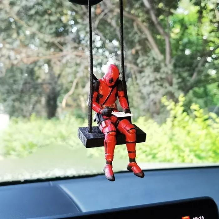 Marvel Deadpool pendent de rétroviseur de voiture pendent de voiture Deadpool jouet miniature figurine d'action cadeau de Noël