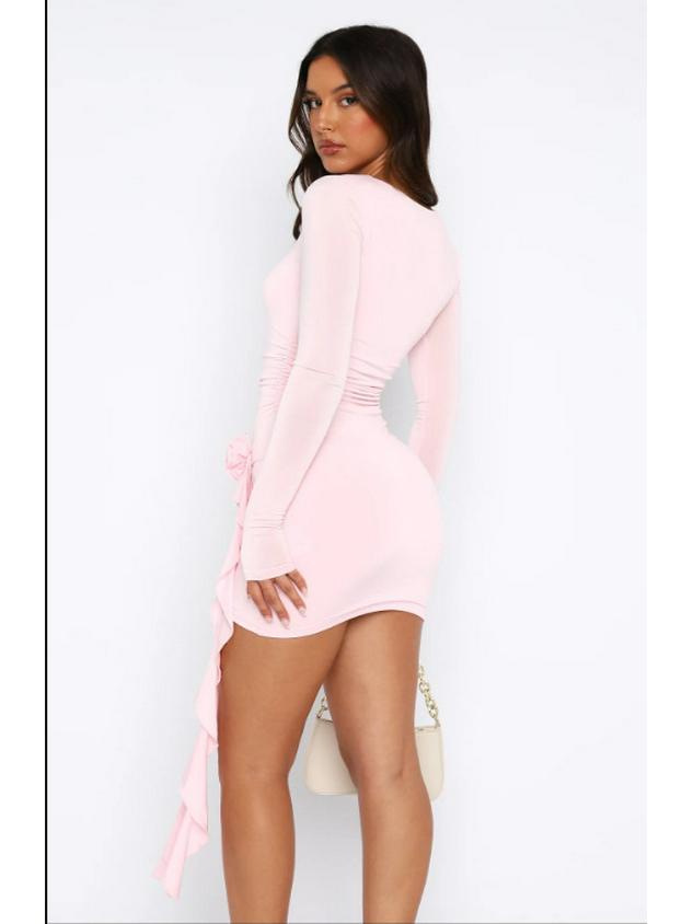 2023 Summer European & American Sweet Cool Girl Hip-Wrapped Slim Dress