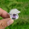 Sterling Silver Natural African Amethyst Statement Mother February Birth Ring
