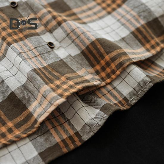 Women Shirt Hooded Drawstring Long Sleeve Plaid Print Patchwork Color Shirt Tops Single Breasted Loose Fit Shirt Coat