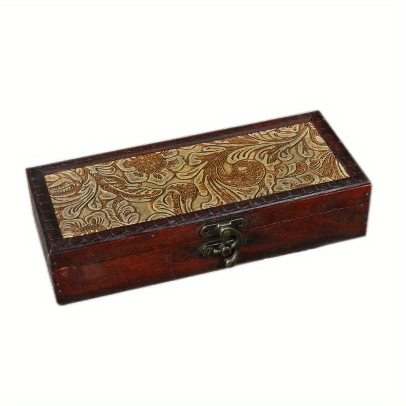 1Pc Retro Antique Pen Box Desktop Storage Organizer for Jewelry Office Supplies and Miscellaneous Items