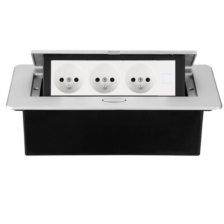 German Standard Multi-configuration Indonesian Power Socket CAT6 HDMI Pop-up Desktop Socket