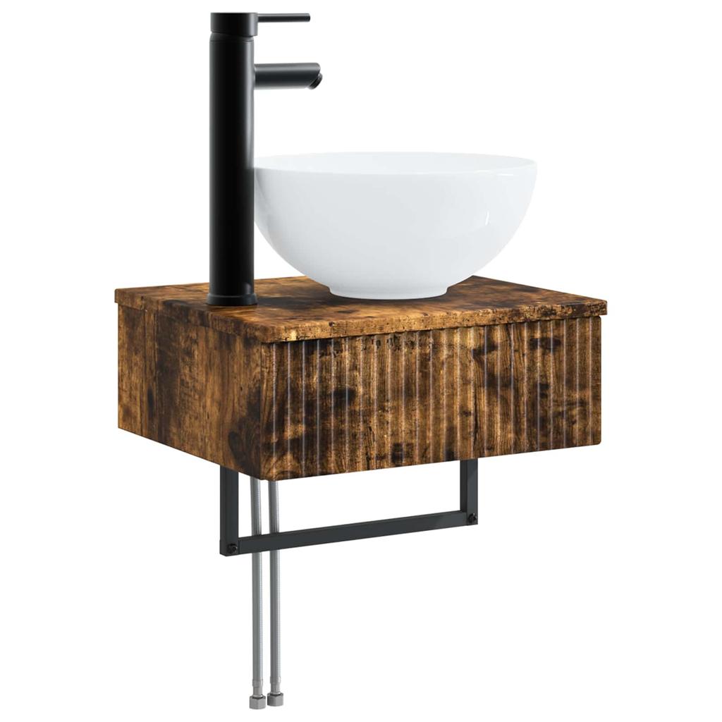 Bathroom Furniture Set 6 pcs Smoked Oak