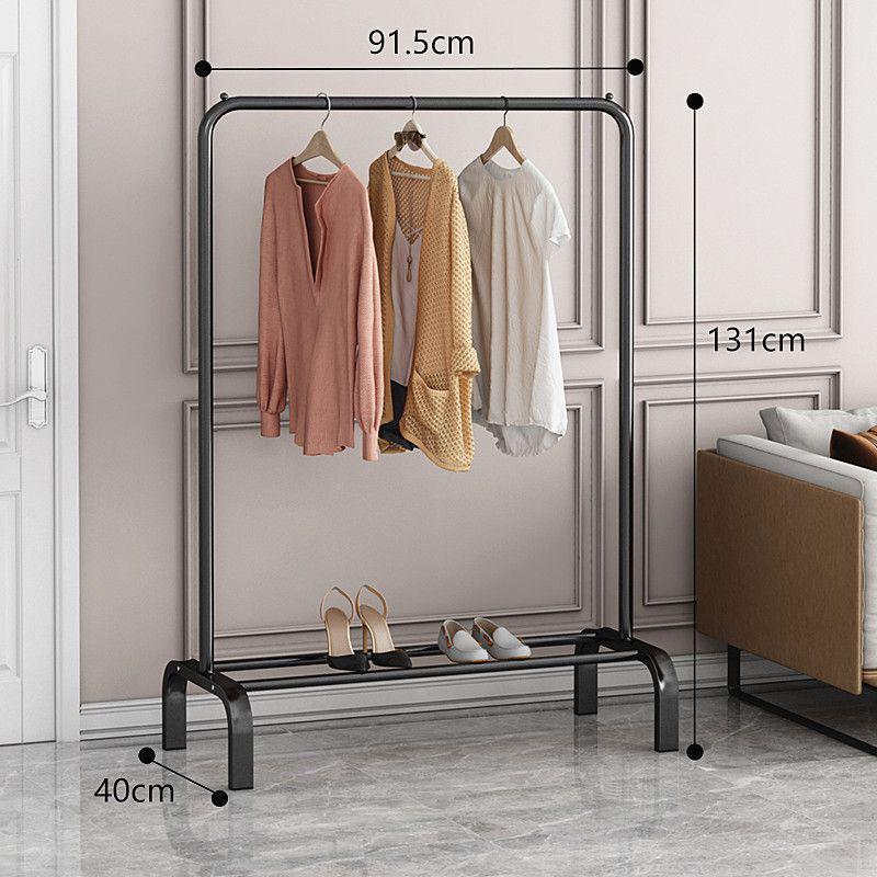 Sturdy Movable Floor-Standing Clothes Rack for Bedroom and Balcony Drying