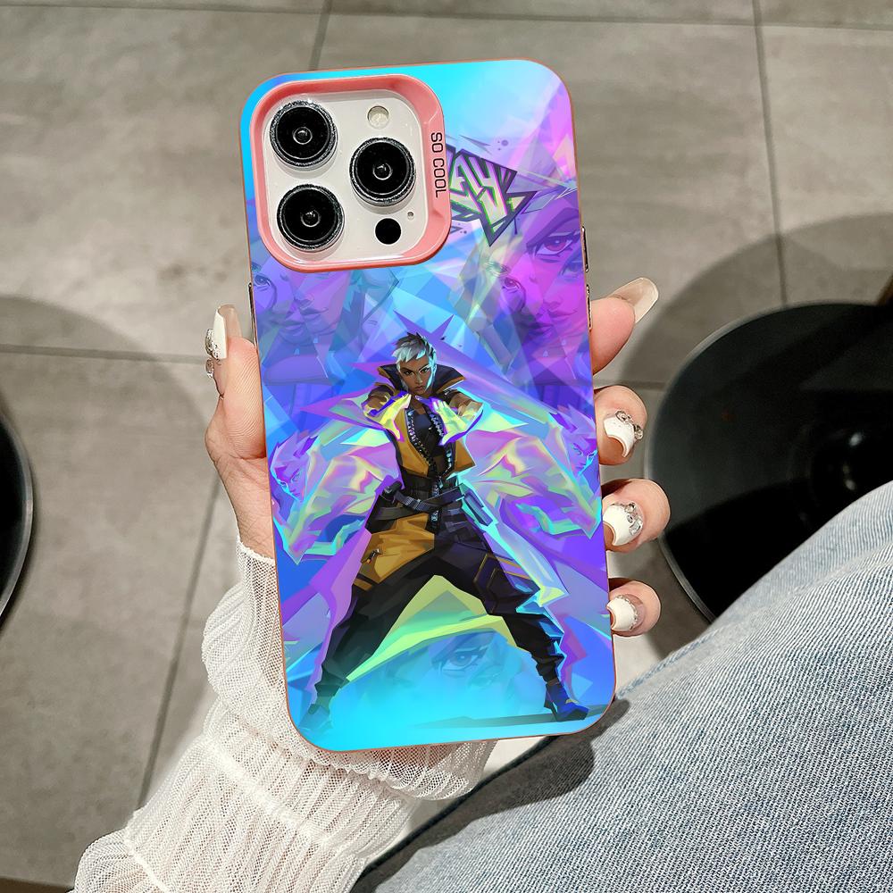 

Valo Waylay Phone Case for iPhone 17 16 15 14 13 12 11 X XR XS Air Pro Max Plus Pink Colorful Silver Cover iPhone17 Pro Max