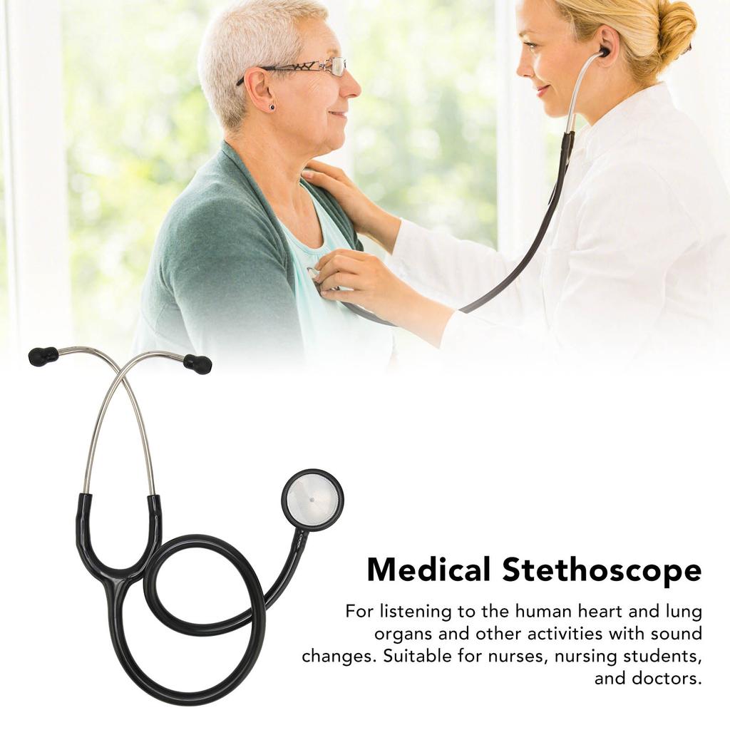 Medical Stethoscope Dual Head Clear Transmission Soft Ear Plugs Stainless Steel Fetal Heart Stethoscope