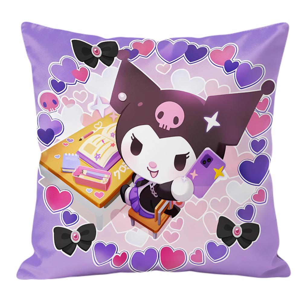 Kuromi Double Sided Print Decorative Cushion Cover for Sofa Bedroom Cool Room Stuff Cool Things for the Room Y2K Room Decor