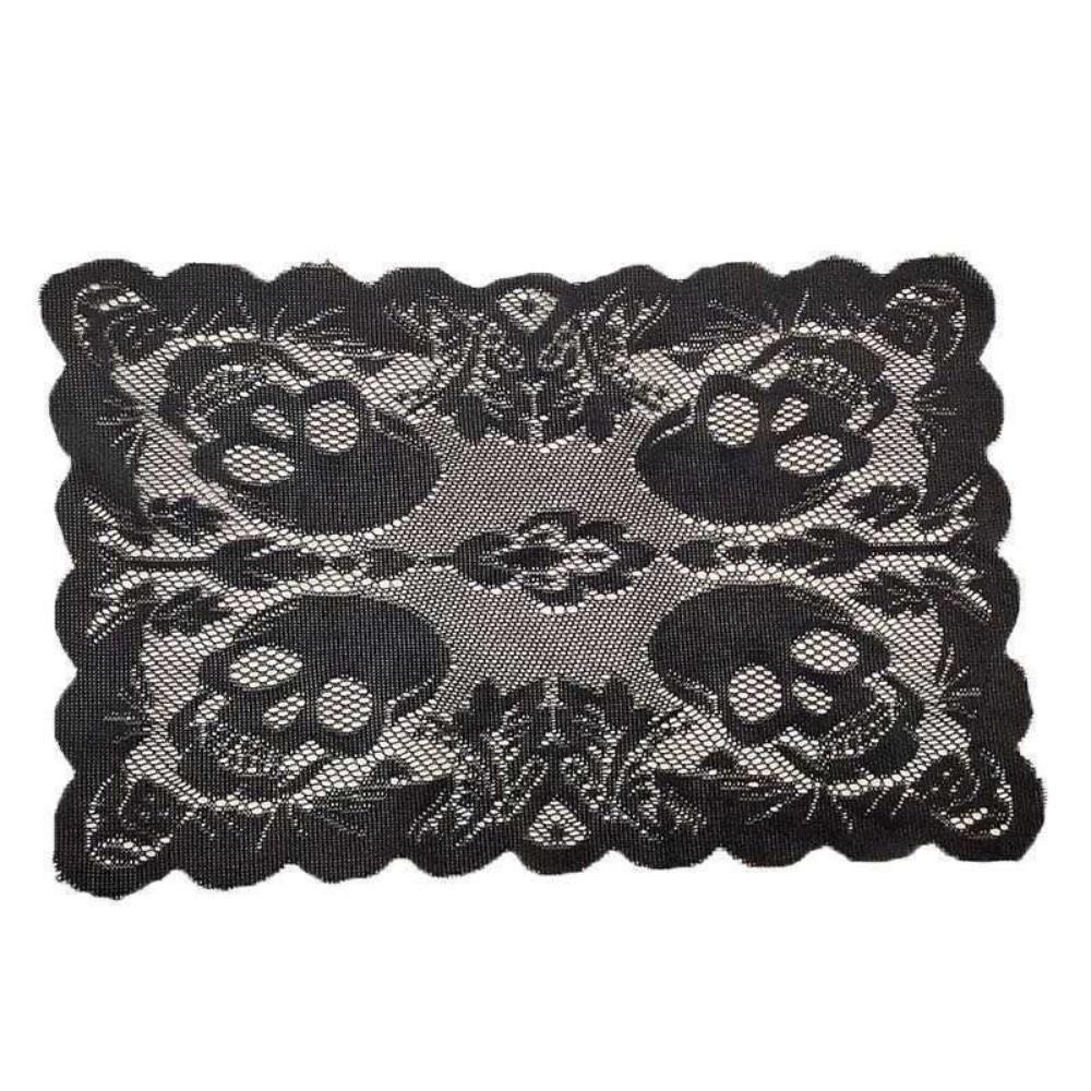 Gothic Style Halloween Placemats Skeleton Bat Table Napkins Durable Dining Mat Dining Table