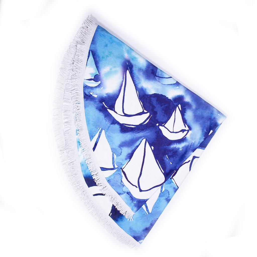 Anemoss Sailboat Round Beach Towel