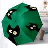 1PC Black Cats Automatic Folding Umbrella, Portable & Foldable Design with 8 Ribs, 64